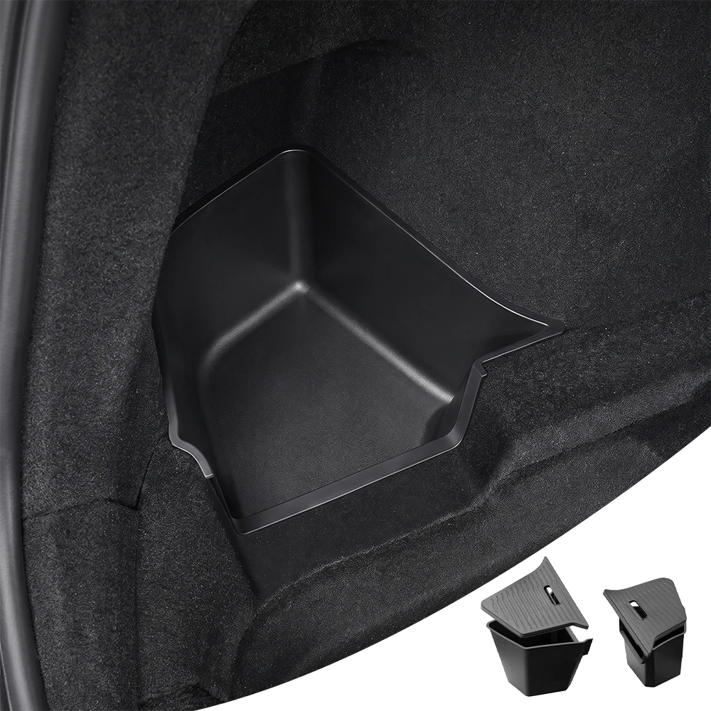Car Trunk Side Storage Box For Tesla MY Juniper TPE Injection Cover Mat Partition Board Stowing Space Auto Interior Accessories