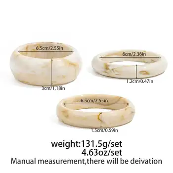 Ingemark 3件組復古米色樹脂手鐲,女士手鐲,2025新款波西米亞風疊戴手鍊,Y2K風格珠寶禮品 6 最佳銷售 手鐲 - №3