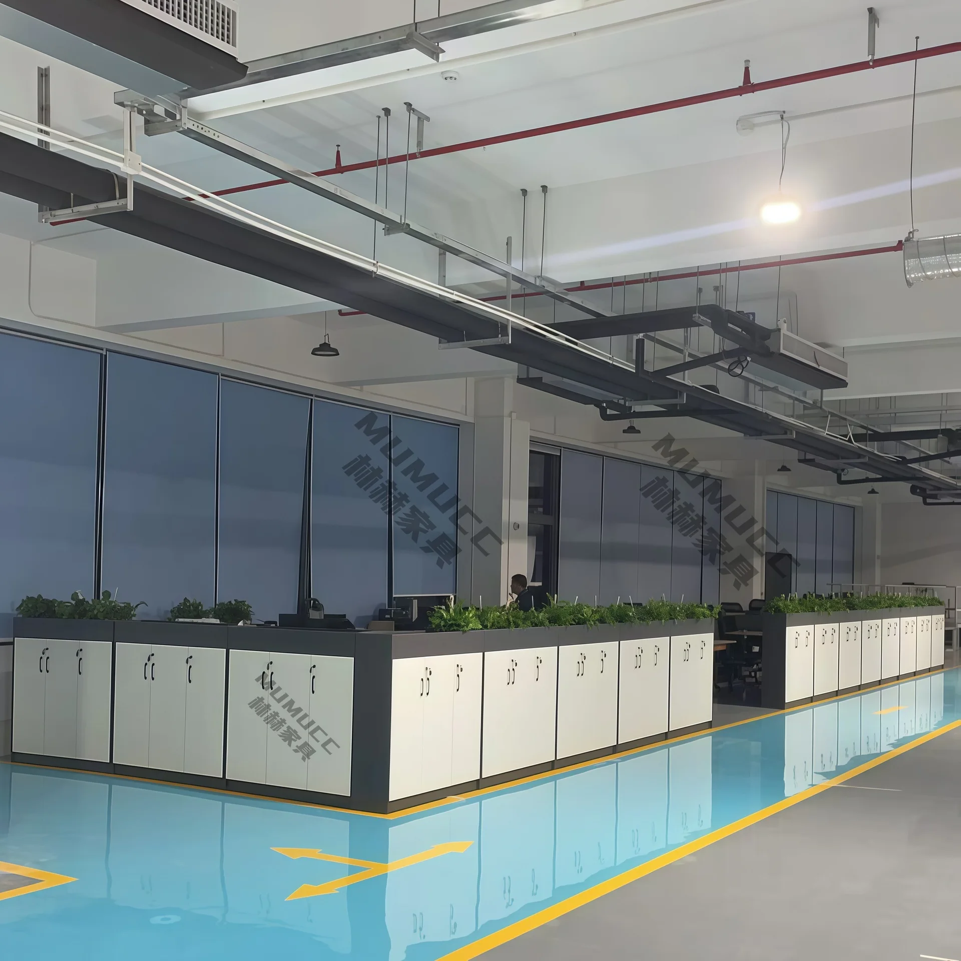 

Shenzhen office partition cabinet simple modern flower trough short double-sided wooden flower cabinet file