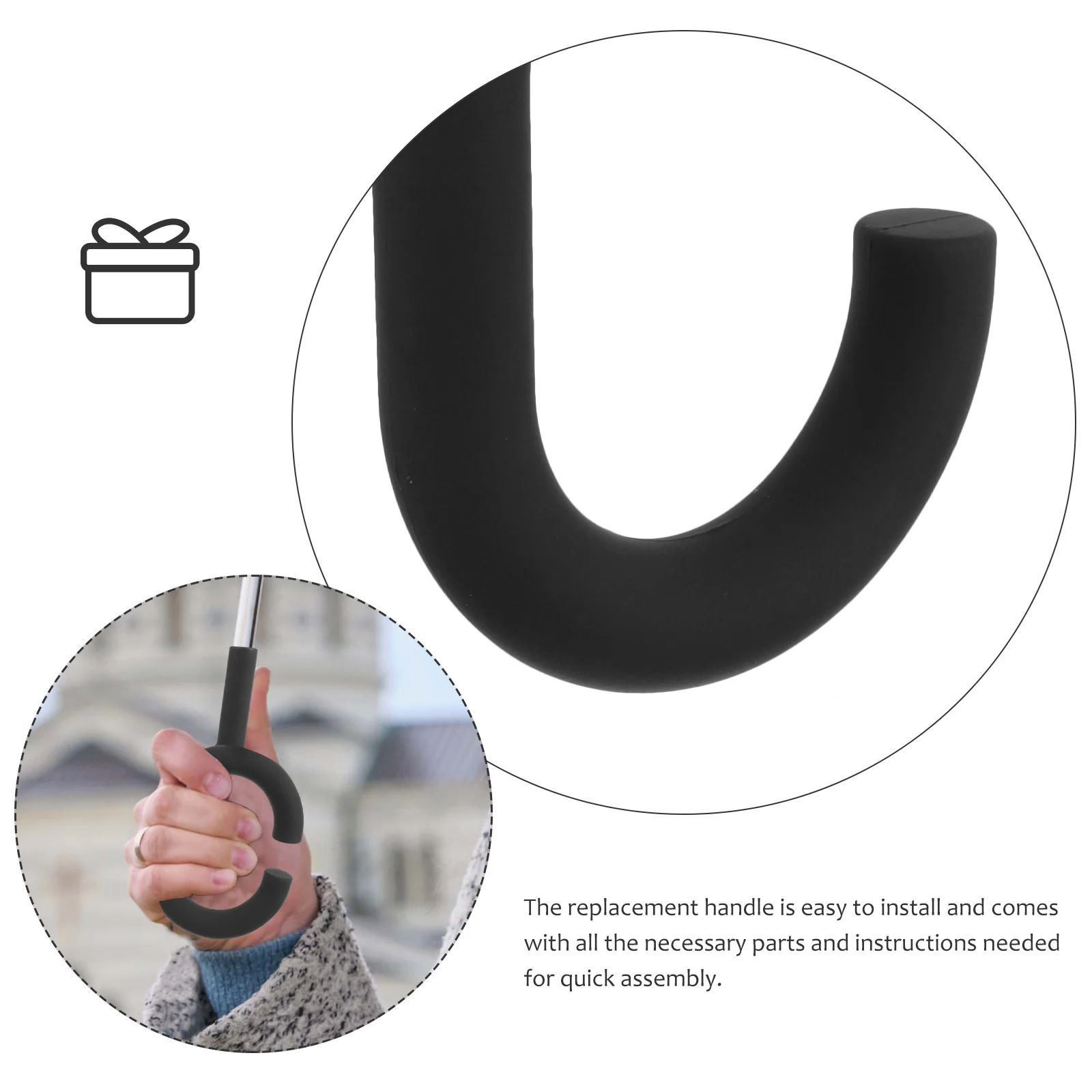 

Compact Replacement Handle for Folding Umbrella Uv Rain Umbrella Grip Sturdy Secure Fit Handle for Men and Women Daily Use