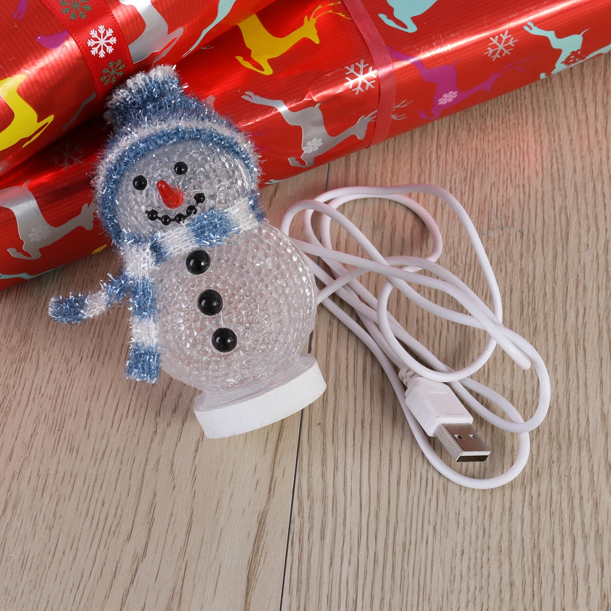 

2Pcs Glowing Snowman Night Lamp Practical Long Term Use Cartoon Shape Home Decor Bedroom Office Light