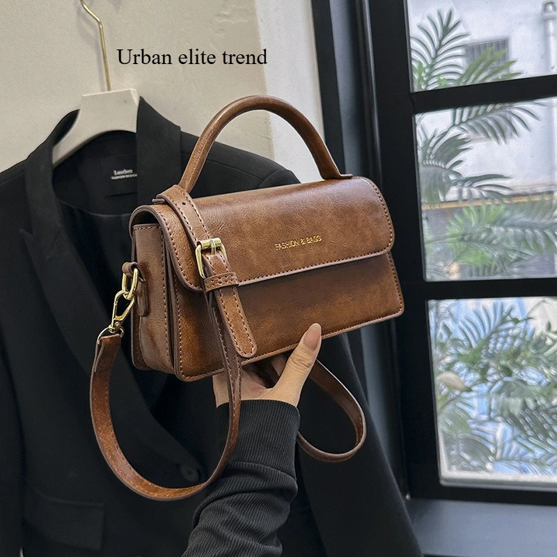 

Маленькая женская сумка в стиле ретро, ручная маленькая квадратная сумка в корейском стиле, модная и универсальная сумка через плечо на одно плечо