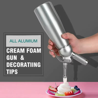 New 500ml Whipped Cream Dispenser Portable Aluminum Cream Foam Gun Cake Piping Gun Siphon Squeeze Bottle Kitchen Dessert Tool
