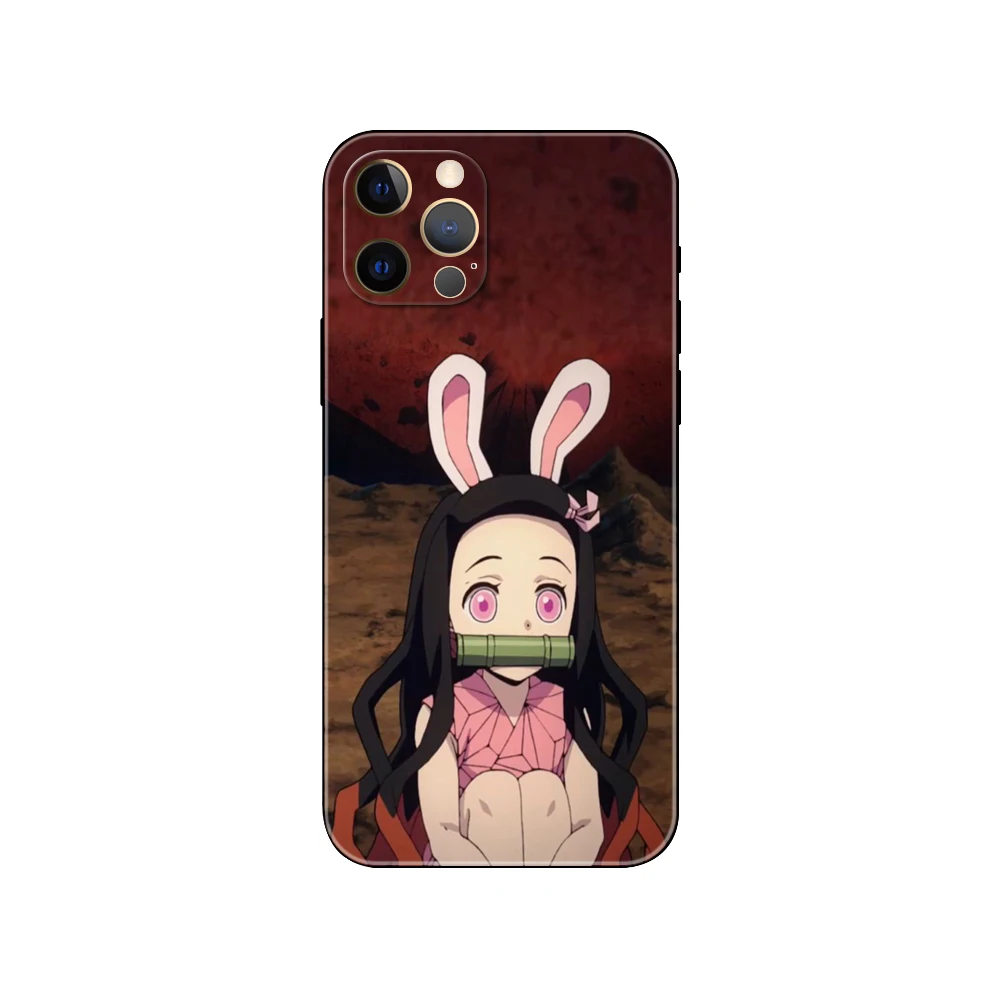 Nezuko ，phone case for iphone，14 se 6 6s 7 8 plus x 10 XR XS 11 12 13 mini pro MAX black tpu back cover