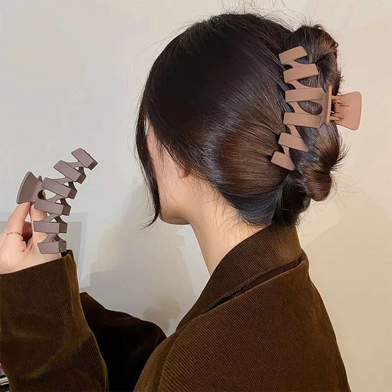 Headwear Set New Women Fashion Claw Clip Coffee Black Acrylic Large Hair Claw Korean For Girl Clip Barrette Hair Accessories