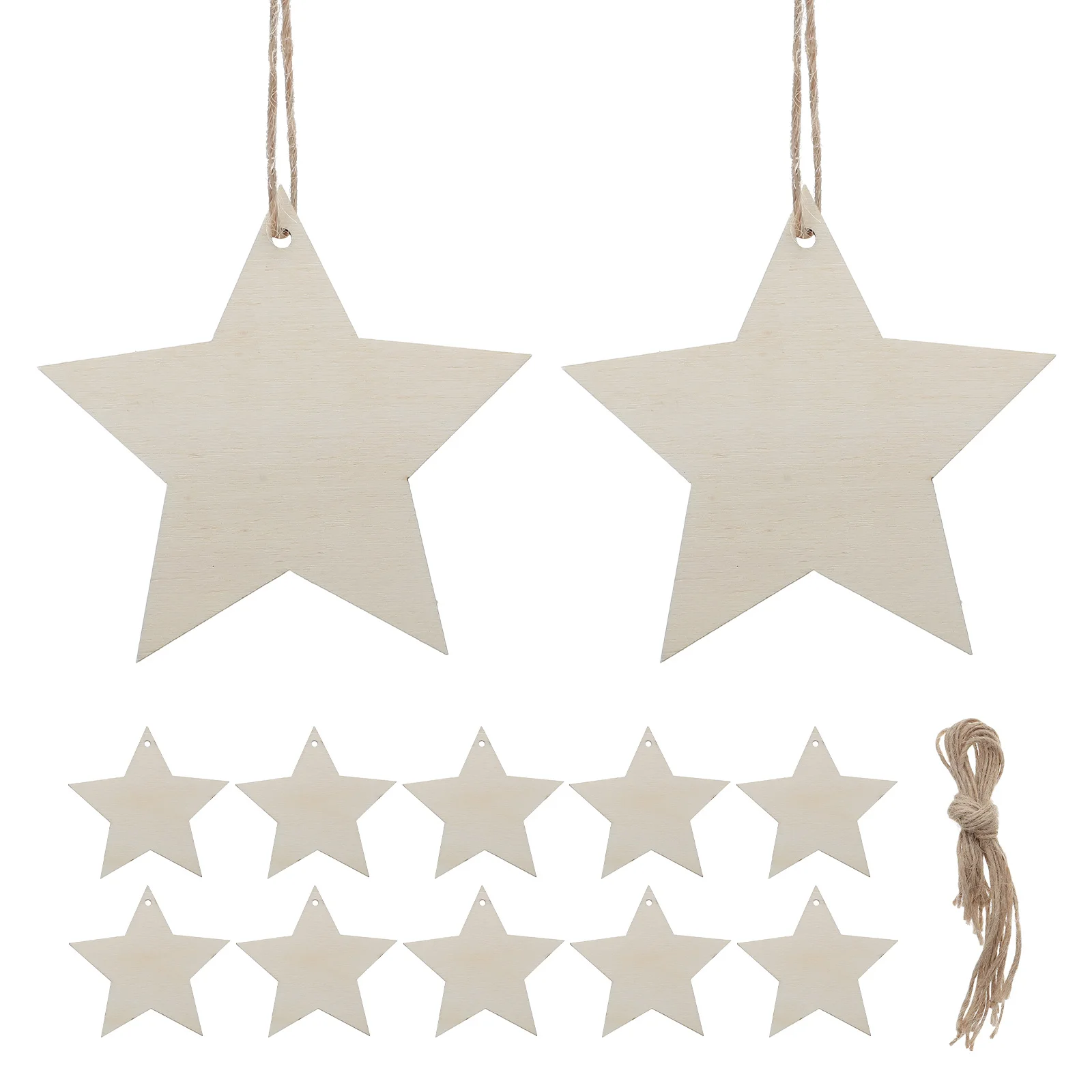 100 قطعة نجمة معلقة قلادة خشبية الخماسي الإبداعية شجرة عيد الميلاد نافذة الباب الحلي زينة عيد الميلاد DIY بها بنفسك لوازم #6
