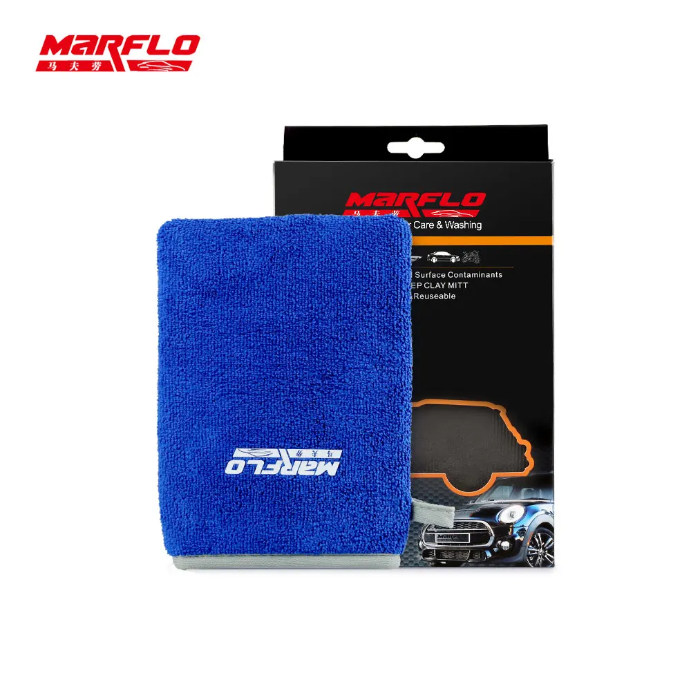 MARFLO Car Wash Magic Clay Bar Mitt Gloves Cloth Auto Care Cleaning Towel  Microfiber Sponge Pad Detailing Paint Cleaner