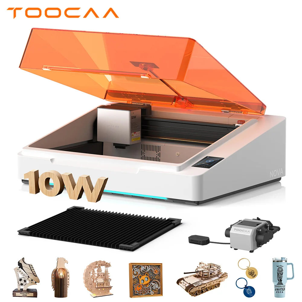 

TOOCAA NOVA 10W Beginner-Friendly Laser Engraver With Camera & Smart Air Assist Auto Focus Enclosed Desktop Laser Cutter Machine