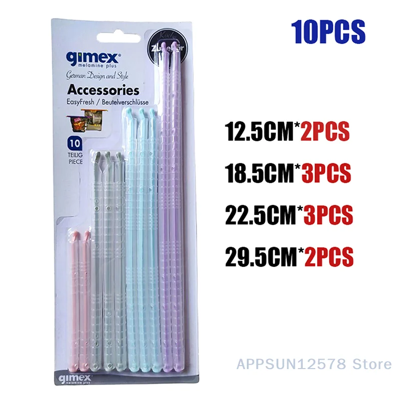Plastic Bag Clips Food Sealed Sticks Kitchen Food Snack Grip Organizer Bag Seal Clip Rod Moisture-Proof Storage Clamp