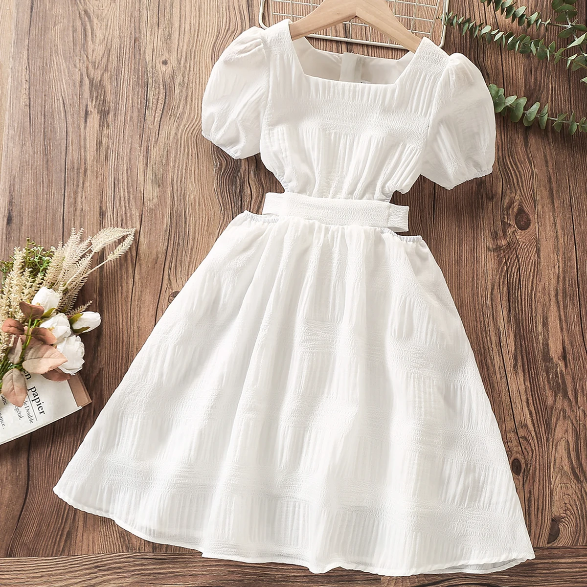 

Kids White Dress for Girls Clothes Party Long Dress Prom Princess Outfits Children New Summer Teenagers Vestidos 6 8 10 12 Years