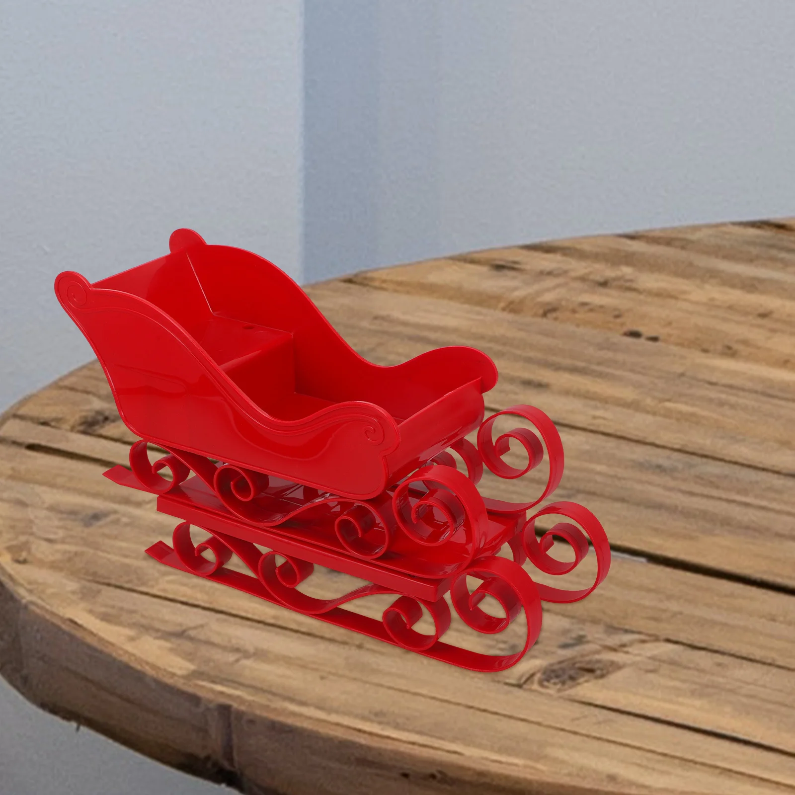 

2Pcs Christmas Sleigh Ski Ornament Miniature Desktop Holiday Decoration Xmas Party Decor Christmas Sleigh Ornament