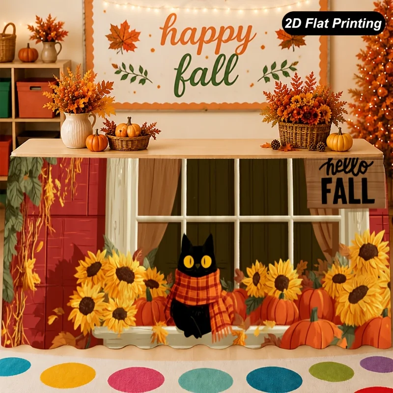 One-piece 2D flat autumn table flag 