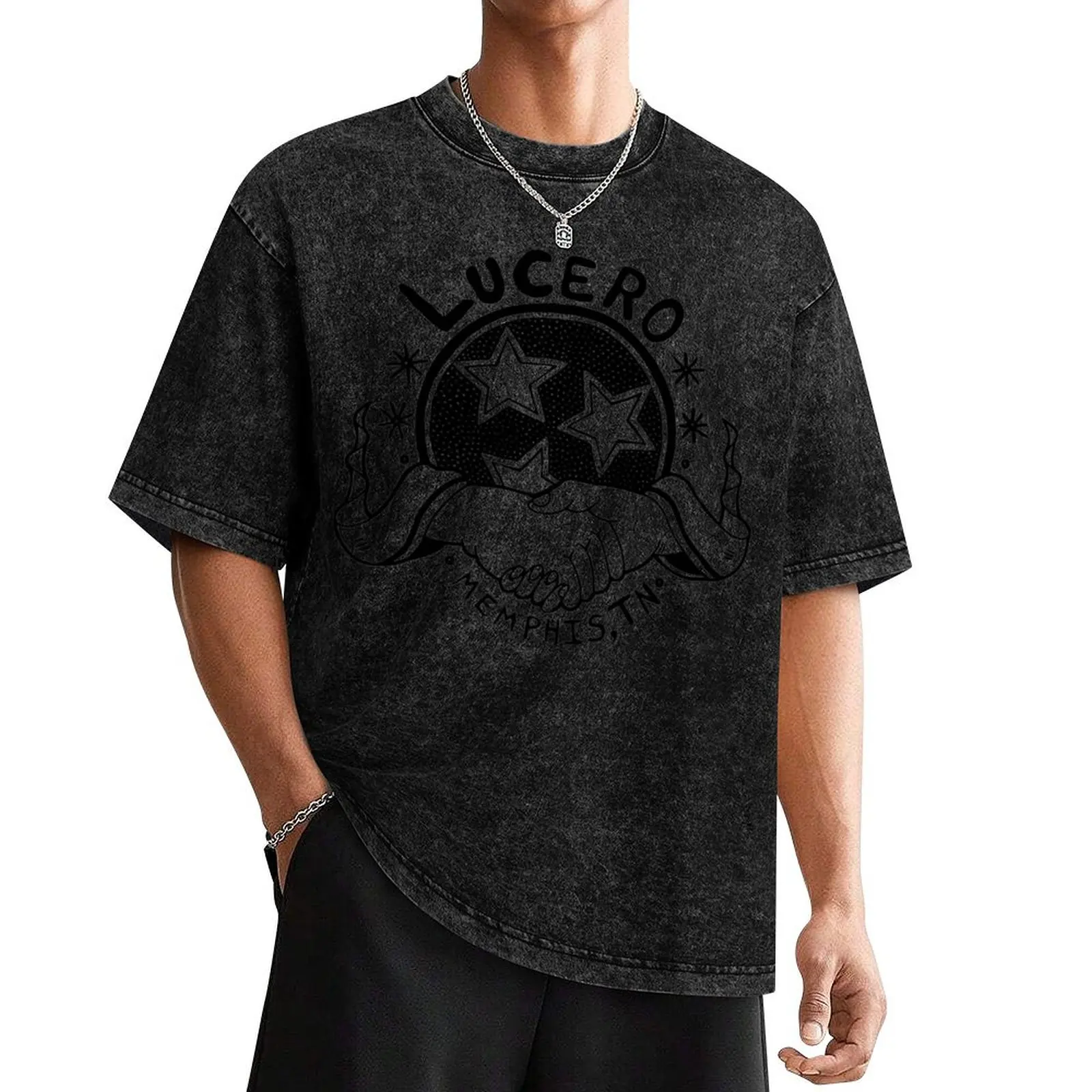 

Lucero Band Logo Black White T-Shirt graphics tees animal prinfor boys blanks mens graphic t-shirts anime