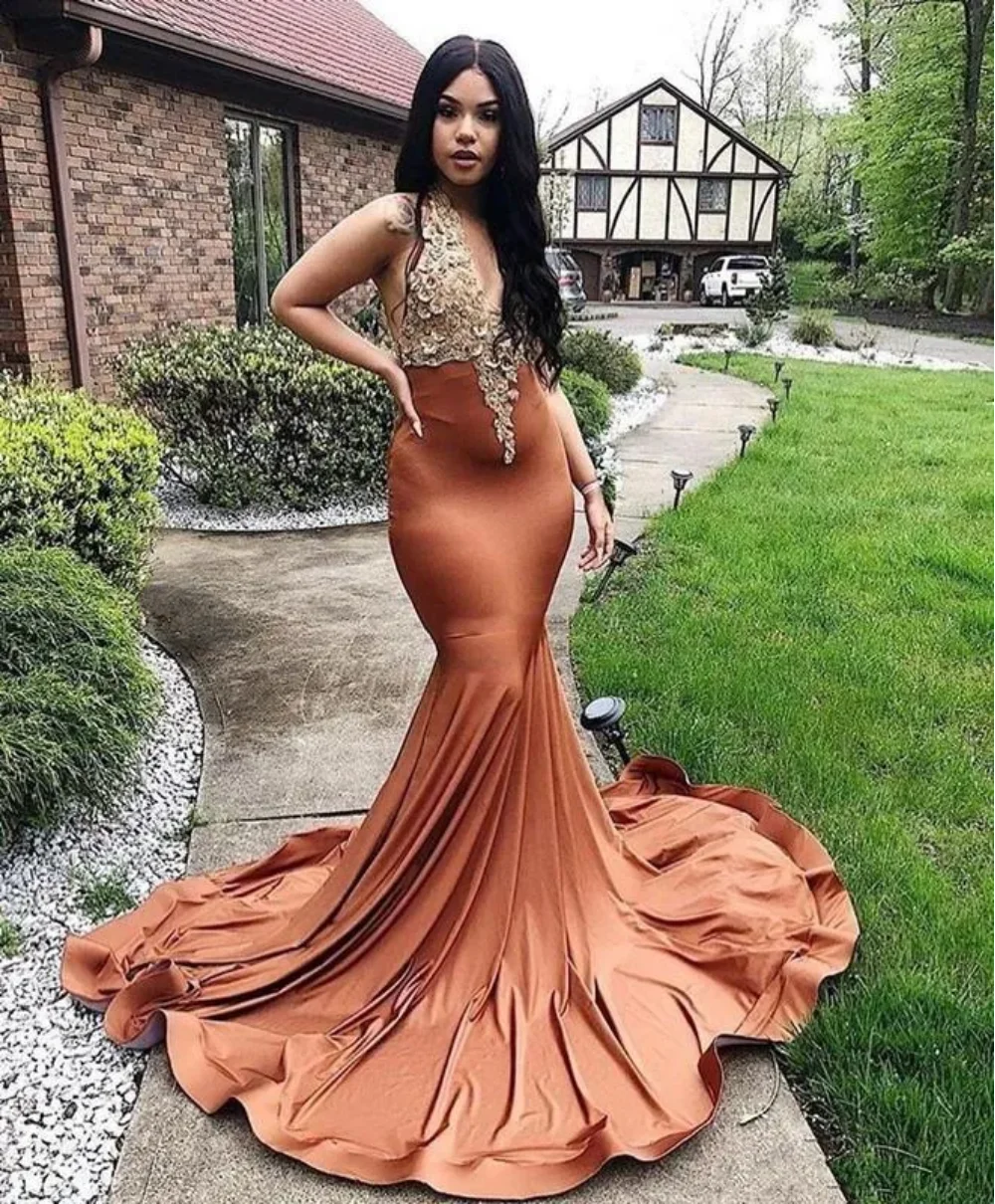 

Sexy Generous African Mermaid Prom Dresses Lace Applique V Neck Sweep Train Formal Party Hip wrap Evening Dress вечернее платье