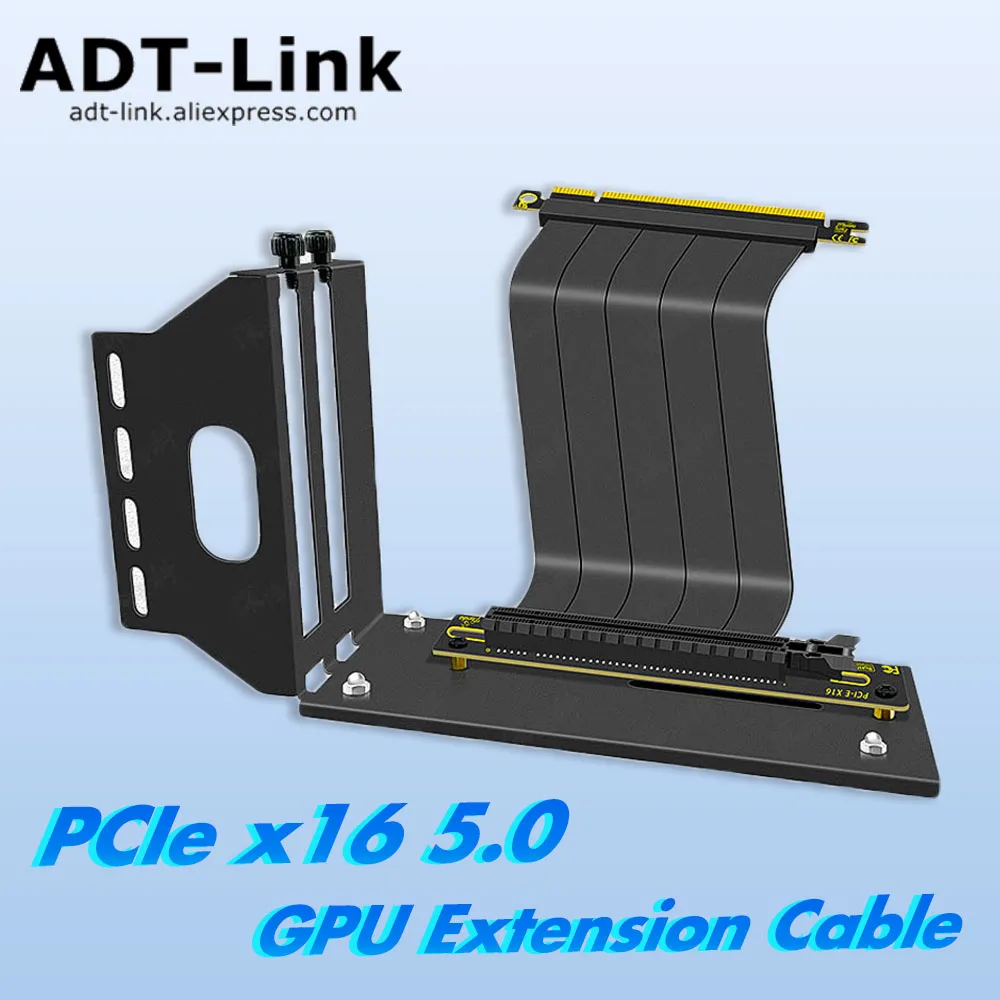 

PCIe 5,0 X16 90 градусов 20 см промышленный Удлинительный кабель, двухслойный PCIe экранированный кабель PCIe X16 интерфейс для жесткого диска VGA