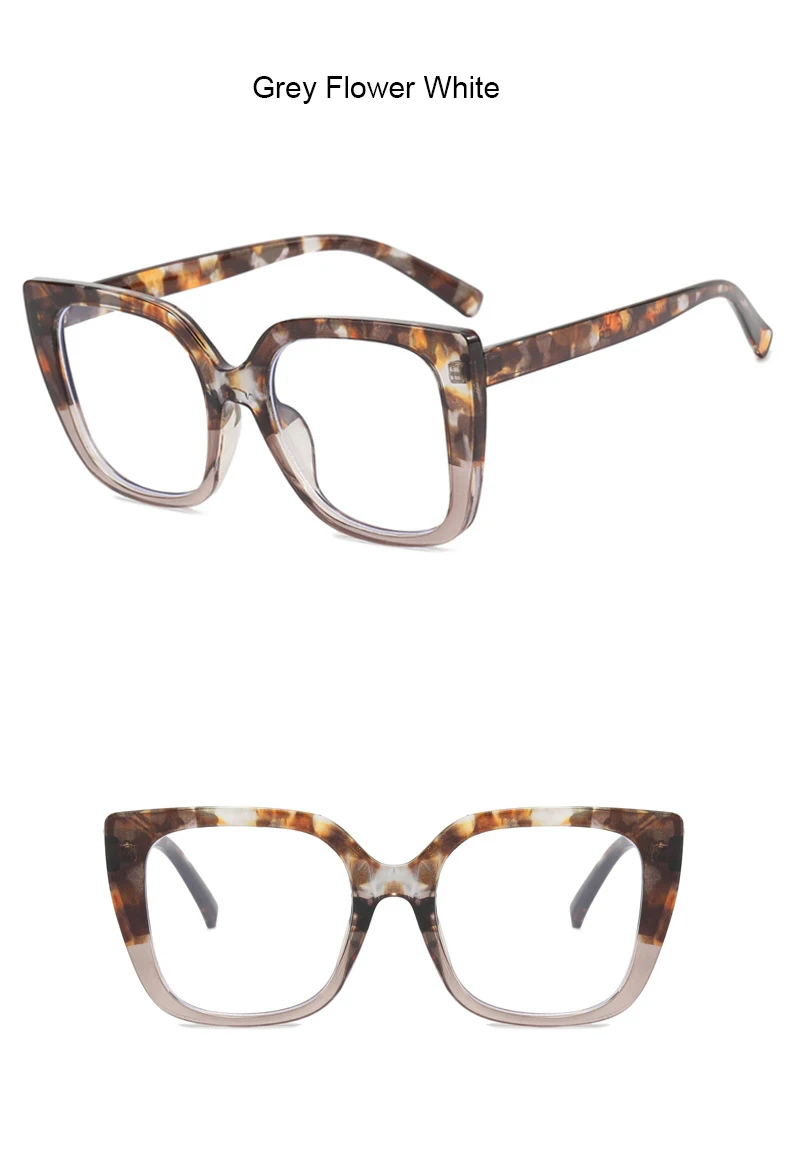 Mode Luxusmarke großen Rahmen Regenbogen übergroße quadratische Lesebrille Rahmen Frauen Brillen Presbyopie Brillen – Detail 19