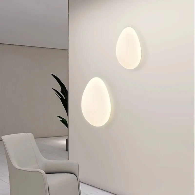 Imagem -03 - Pebble Wall Lamp For Living Room Hotel Background Quarto Cabeceira Corredor Decoração Iluminação Interior Wall Sconce