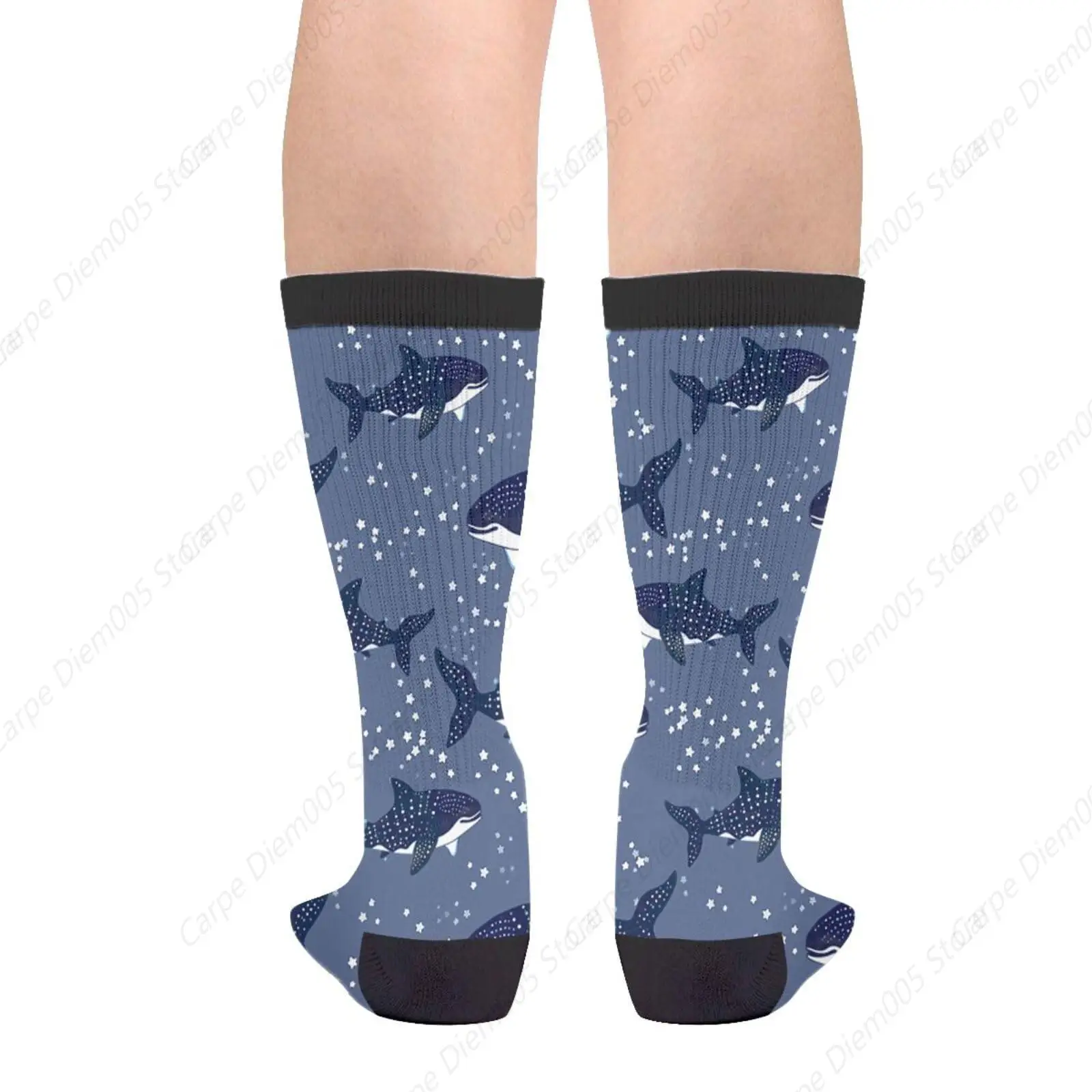 Whale Sharks Unisex Printing Seafarer Socks Deluxe Personality Short Sock Ocean Animal Print