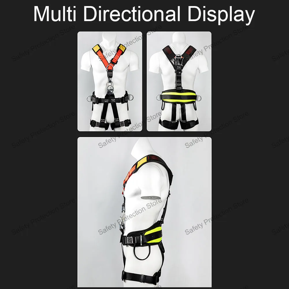 5-Point High Altitude Work Safety Harness CE Outdoor Climbing Safety Belt Full Body Mountaineering Construction Rescue Equipment