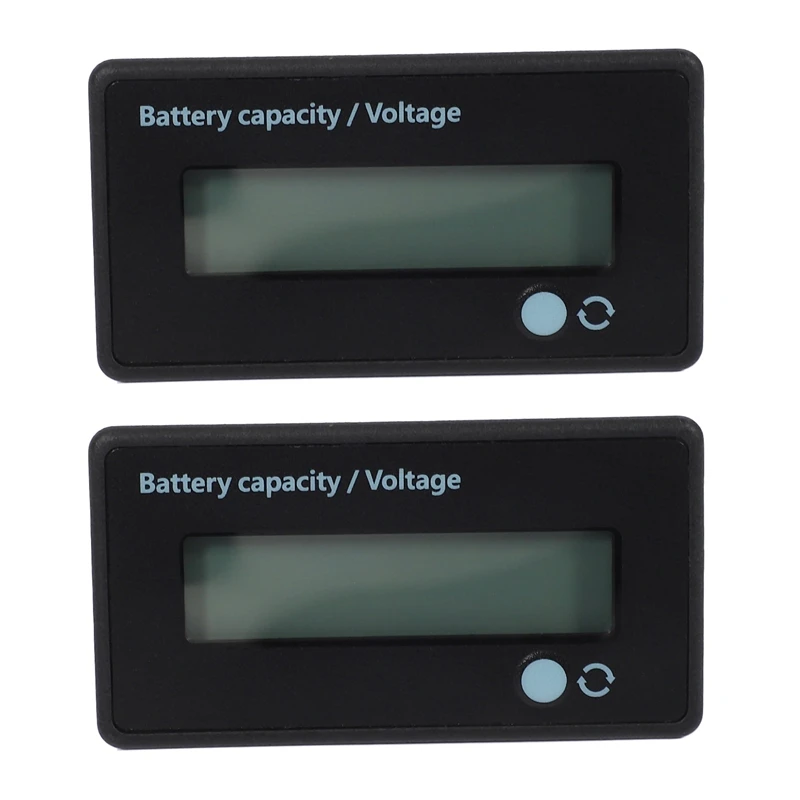 2X 12V 24V 36V 48V Battery Meter, Battery Capacity Voltage Indicator, Lead-Acid & Lithium Ion Battery Charge Monitor