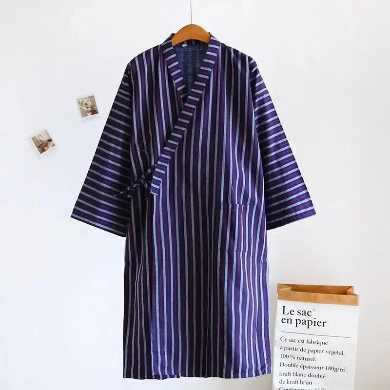 Style Women Lovers Cotton Gauze Comfort Spring Men Household Robe Full Homewear Nightgown Sleeve Japanese Fall Couples