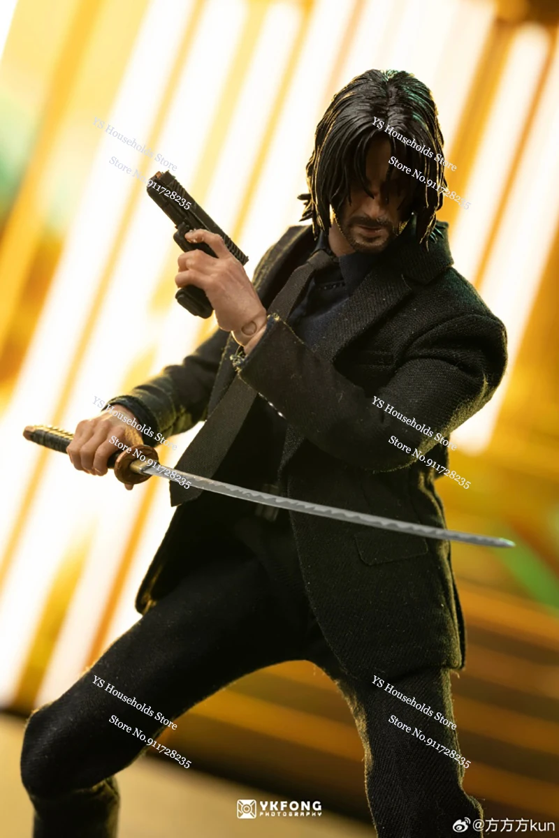 AT custom 1/12 Doek Beweegbare Man Action Figure John Wick Film Originele Delicate 6 "Volledige Set Soldaat Model Fans collectie