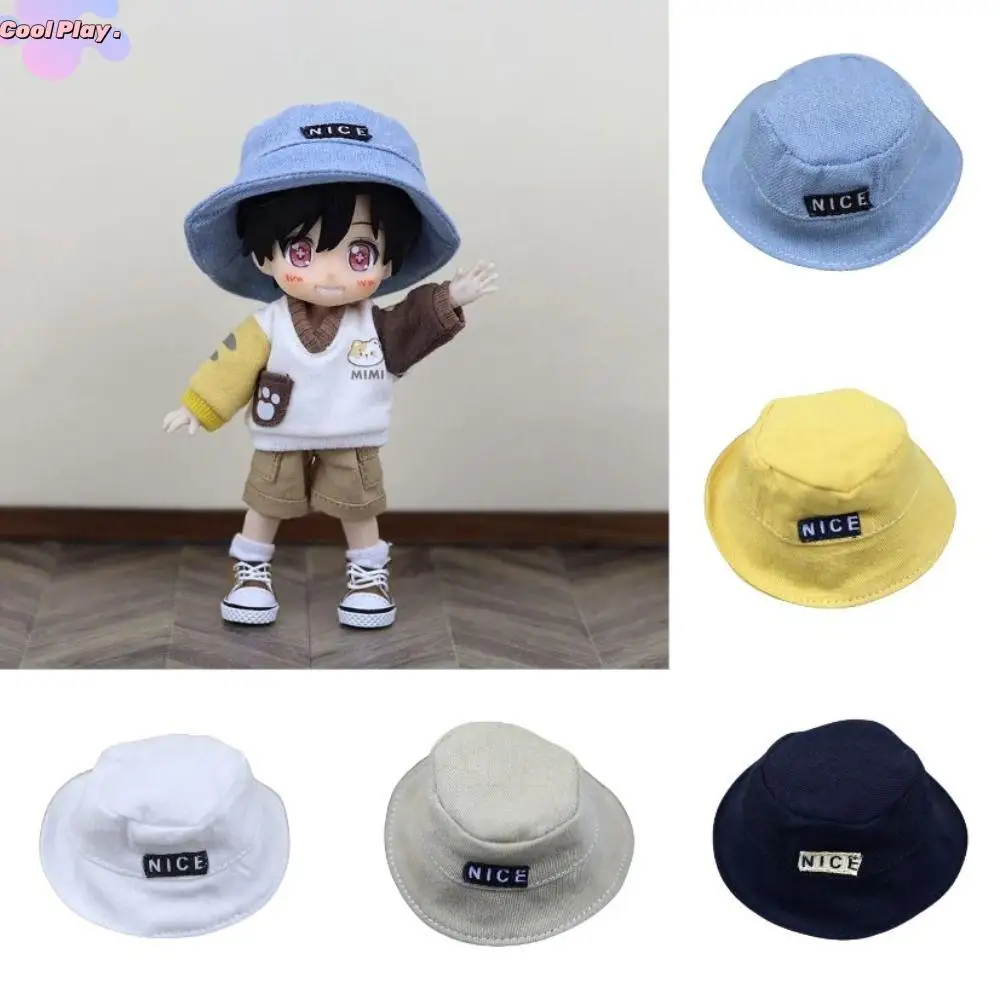 

Doll's Clothes 1/12 BJD Fisherman Hat Bucket Hat Toy Accessories Doll Round Bucket Hat Cute Mini OB11 Doll Hats