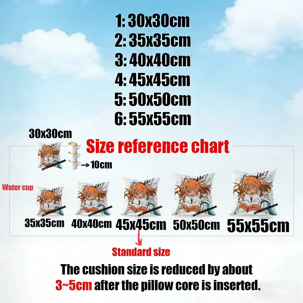 For Adachi Rei Throw Pillow Case 30cm 40cm Car Custom Square Pillowcase Pad Cushion Cover