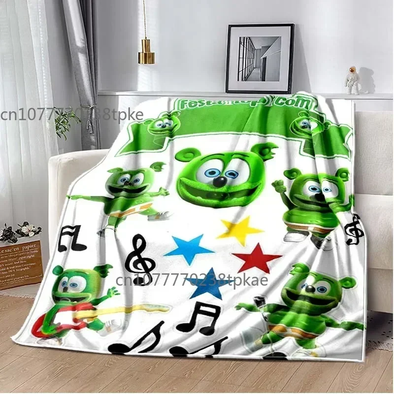 Gummibar Gummibar 더 구미 베어 포스터 인쇄 담요, 패션 소파 침대, 사무실 자동차, 생일 선물 데크 카펫 던지기