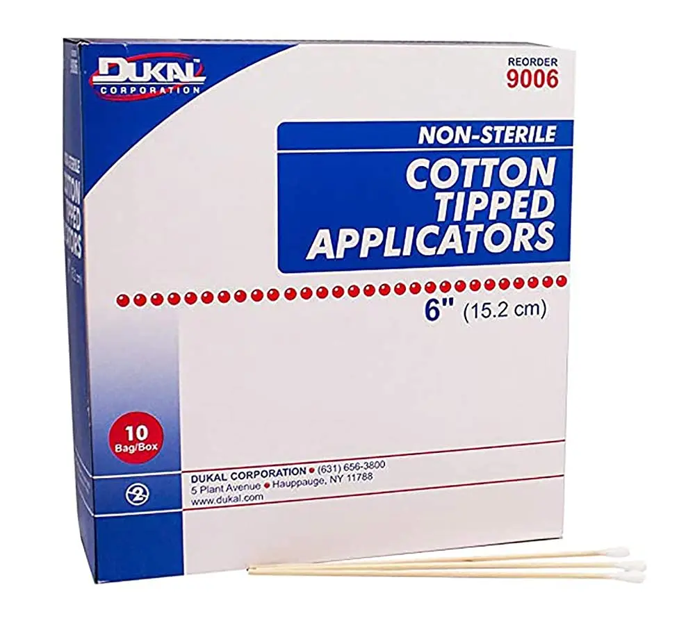 

Cotton Tipped Applicators 6 inch. Pack of 1000 Swabsticks. Wood Shaft, 100% Cotton tip. Non-sterile swabsticks for Medical Appli
