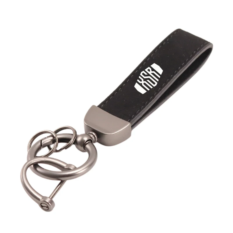 For YAMAHA XSR700 XSR 700 XSR900 XSR 900 XSR125 155 New Logo Alloy Keyring Motorcycle Suede Leather Keychain Accessories