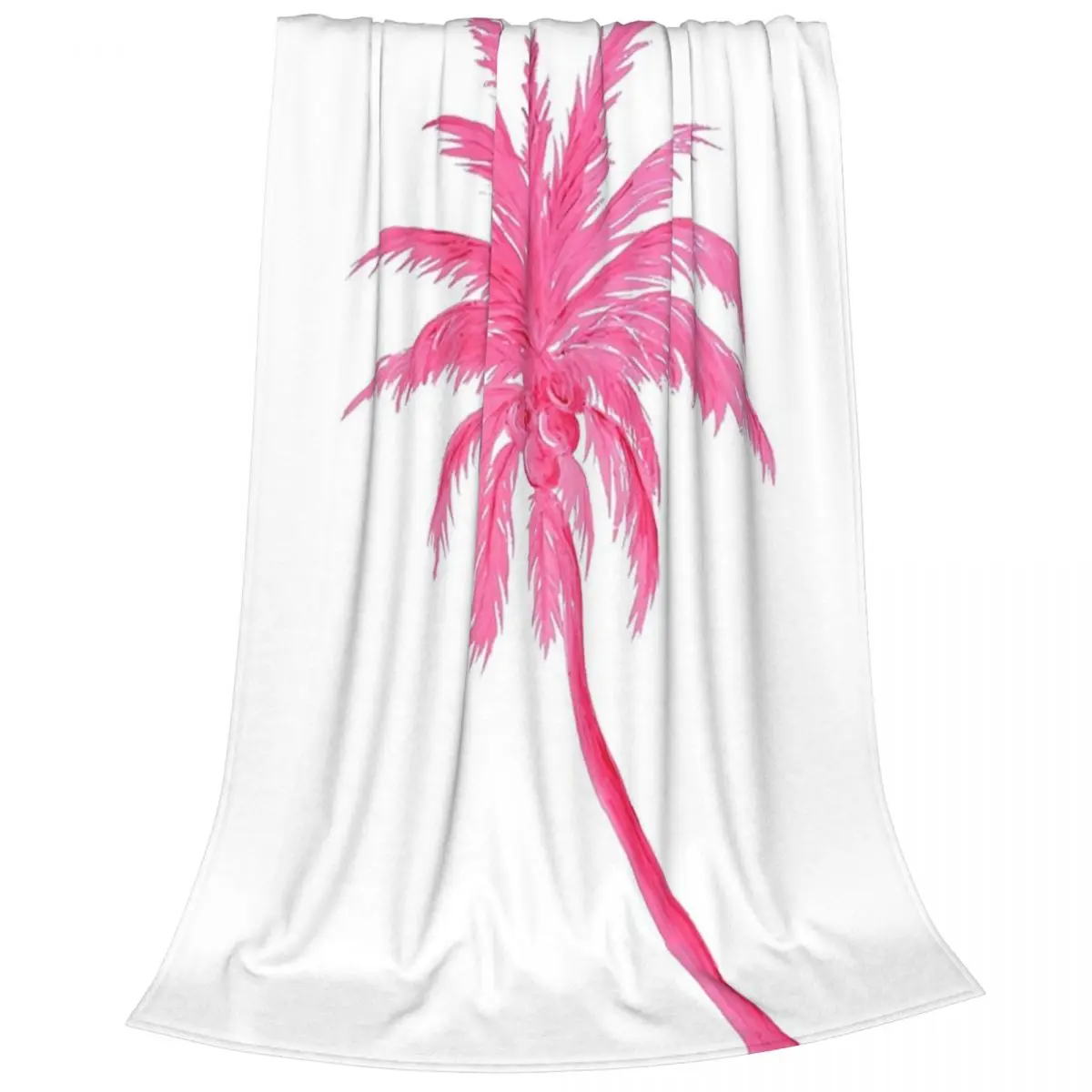 Coconut Palm Tree In Pretty Pink Blankets Fleece Super Soft Sofa Throw Blankets For Home Bedroom Outdoor Throws Bedspread Quilt