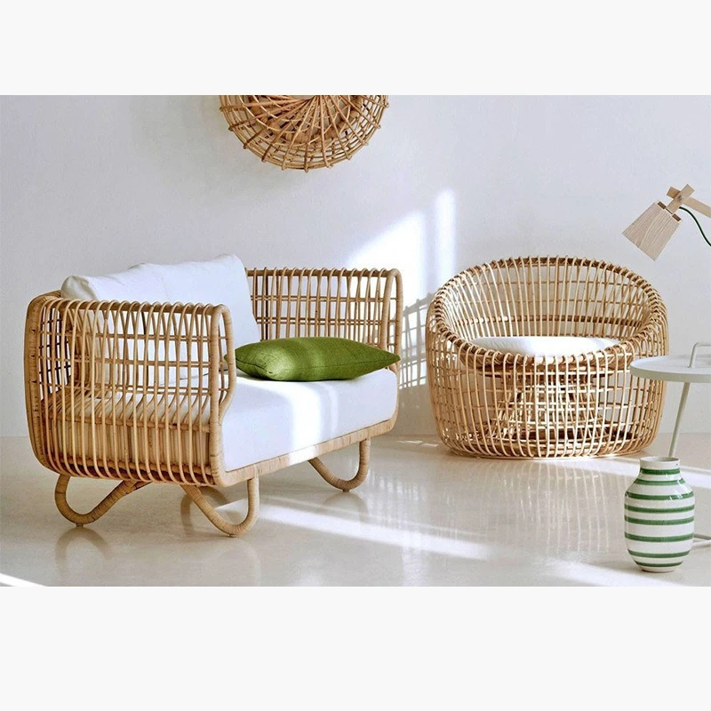 

Outdoor sofa Indonesia outdoor sofa bird's nest small real rattan art natural rattan balcony furniture villa indoor
