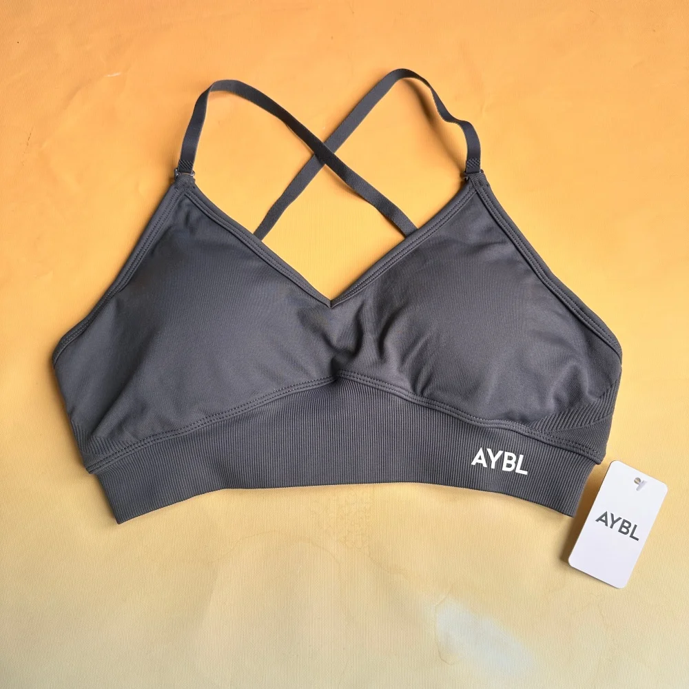 Marken-Sport-Yoga-BH für Damen, nahtloses Oberteil mit offenem Rücken, leicht formende Activewear, schweißableitendes und rutschfestes Material. – Detail 20