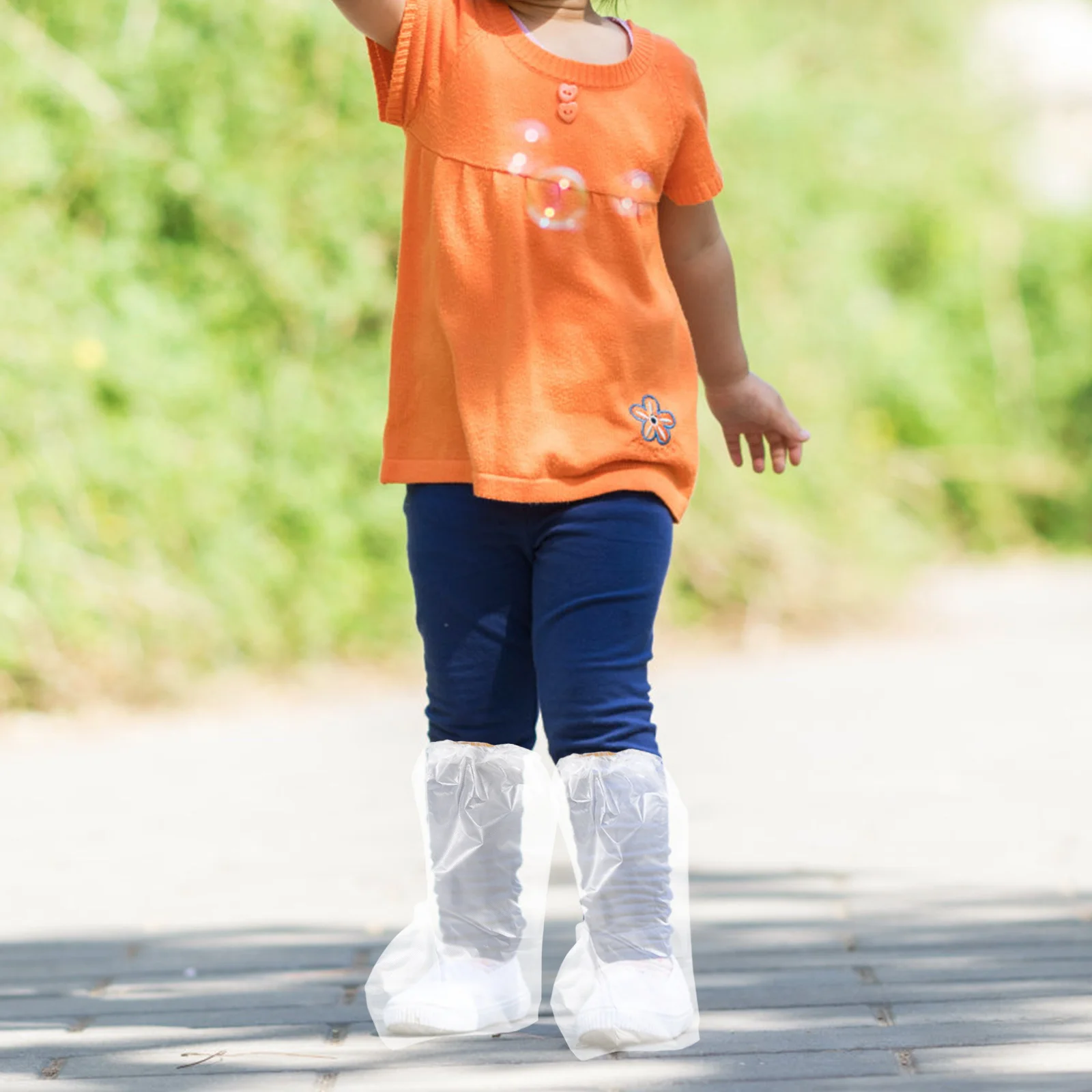 10 قطع من أغطية الأحذية الشفافة المقاومة للماء للاستعمال مرة واحدة، أغطية أحذية مقاومة للمطر للأطفال الصغار، غطاء أحذية خارجي للأولاد #1