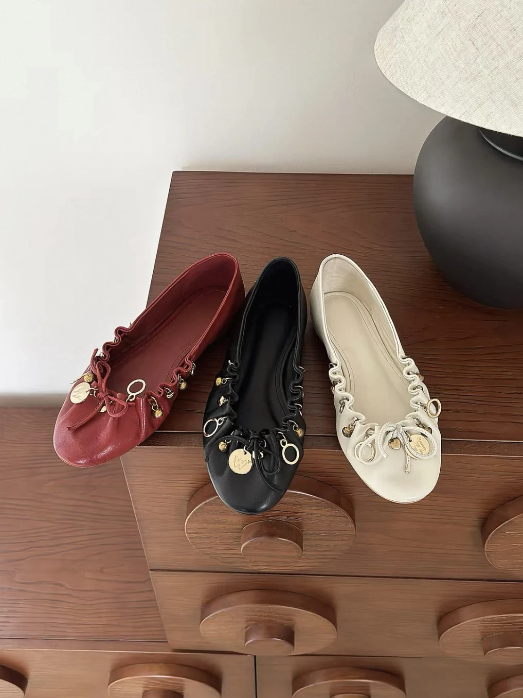 french-style-leather-version-ballet-flat-shoes-women's-slip-on-buckle-foldover-design-summer-commute-metal-decorations