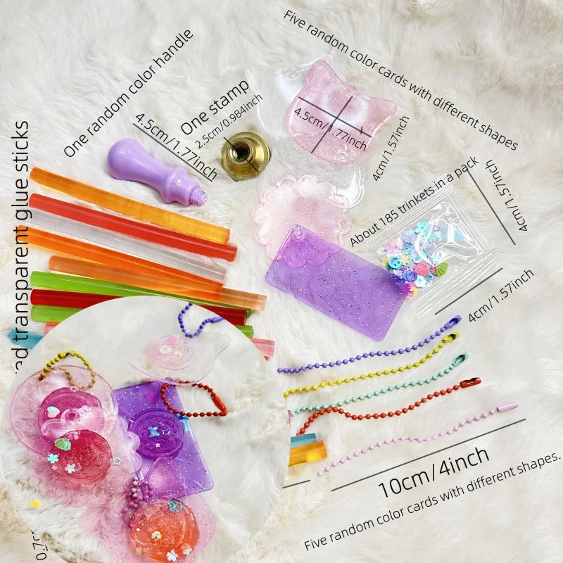 Colorful Transparent Glue Stick Gumka Set Transparent Lacquer Seal Children's Diy Handmade Toys