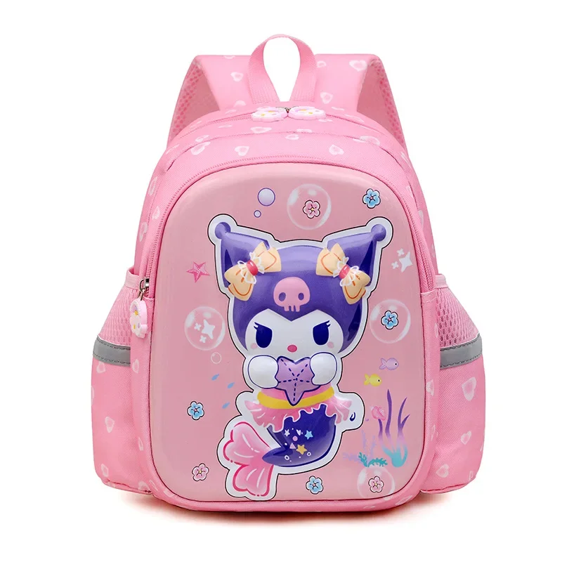 Sanrio Cartoon Printed Mermaid Kulomie Melody Children's Backpack 3D Hard Shell Ridge Protection Fashion Versatile School Bag