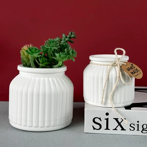 Cetakan Silikon Pot Bunga Garis Bulat DIY Kotak Penyimpanan Plester Semen Beton Cetakan Pengecoran Toples Lilin Cetakan Kerajinan Resin Epoksi UV 12 cetakan toples penjualan terbaik - №