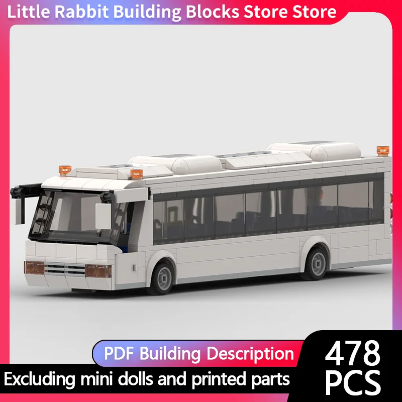 Speed Racing Car Model MOC Building Bricks Airport Shuttle Bus Modular Technology Children Holiday Gifts Assemble Toys Suit