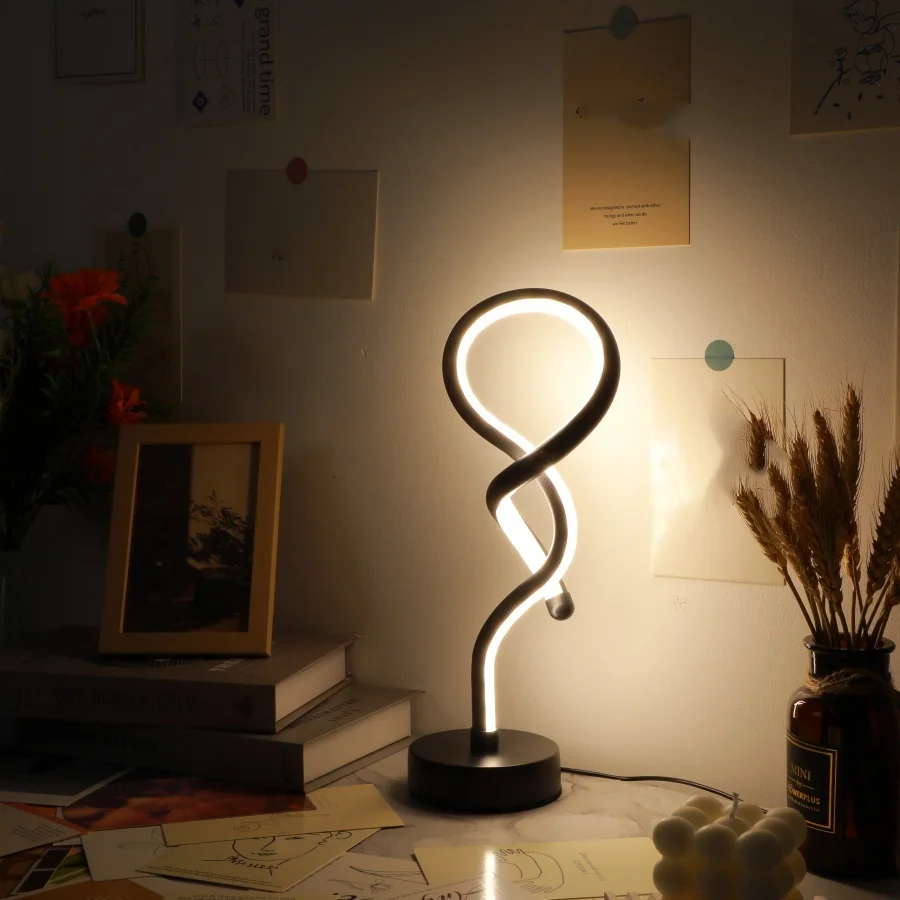 1PC Creative Gourd Shape Simple Bedroom Light Three-color Dimming Desktop Decorative Table Lamp