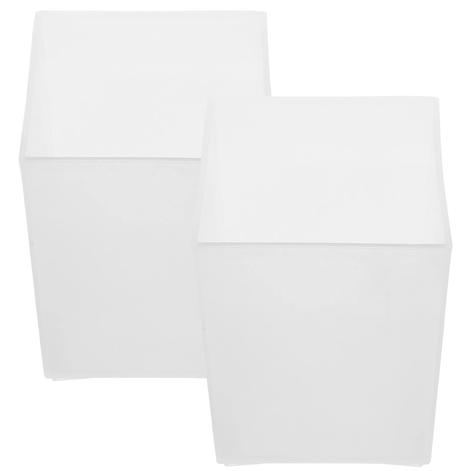 

2 Pcs Plastic Pen Holder Desktop Stationery Organizer Pretty Holds Square Office