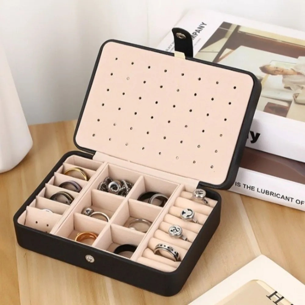 High-end Portable Jewelry Storage Box Exquisite Large Capacity Earring And Ring Jewelry Box Dustproof Display Travel Jewelry Bag