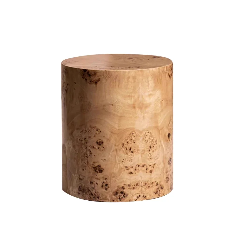 Style Living Room Furniture Modern Burr Wood Coffee Table Household Durable Round Coffee Table