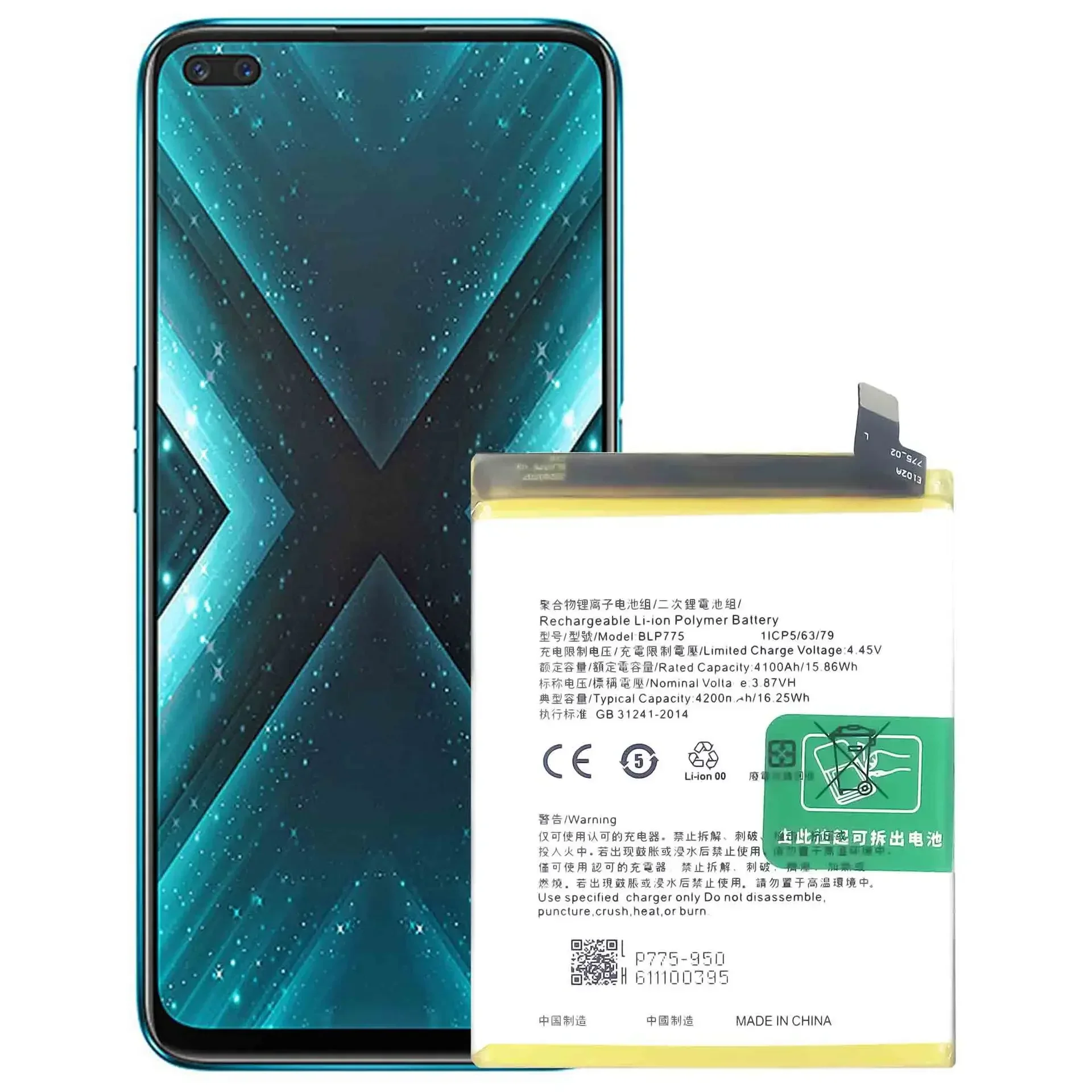  rginal 4200mAh High Quality Replacement Battery For OPPO Realme X3 RMX2142 RMX2081 BLP775 Built-in Mobile Phone Battery