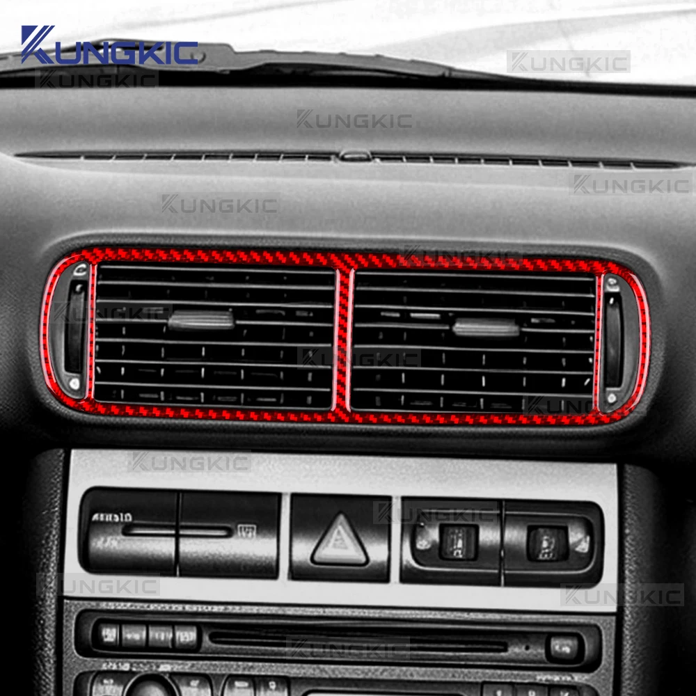 Real Soft Carbon Fiber Trim for Seat Leon MK1 1M 1999 2000 2001 2002 2003 2004 Center AC Air Vent Outlet Interior Accessories view 2