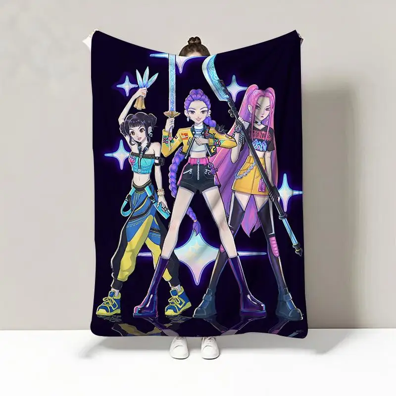 VIKAMA Cartoon Girl Group Lunch Break Office Blanket, Quilt Flannel Sofa Cover Blanket, Home Decoration, Soft And Comfortable