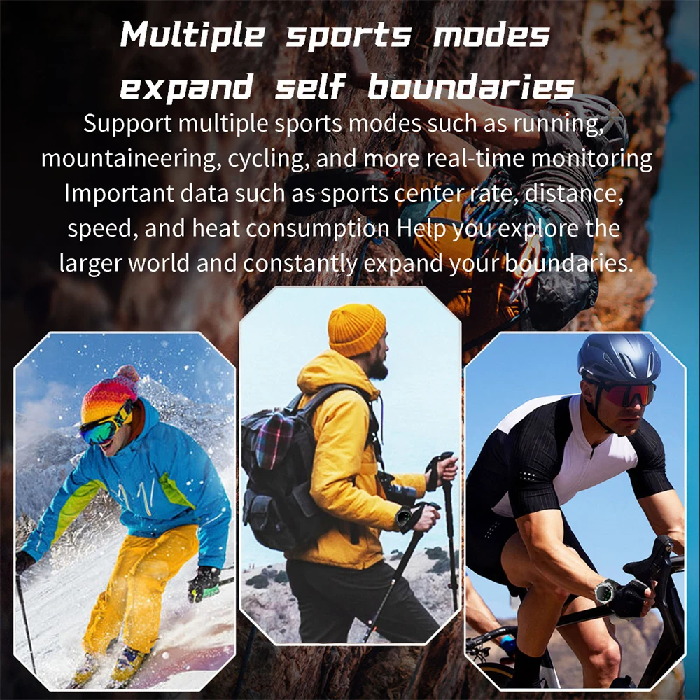 นาฬิกาอัจฉริยะสำหรับผู้ชายระบบสายรัดข้อมือฟิตเนสกันน้ำแบตเตอรี่ขนาดใหญ่800mAh IP68ได้สำหรับกีฬากลางแจ้งรุ่นใหม่