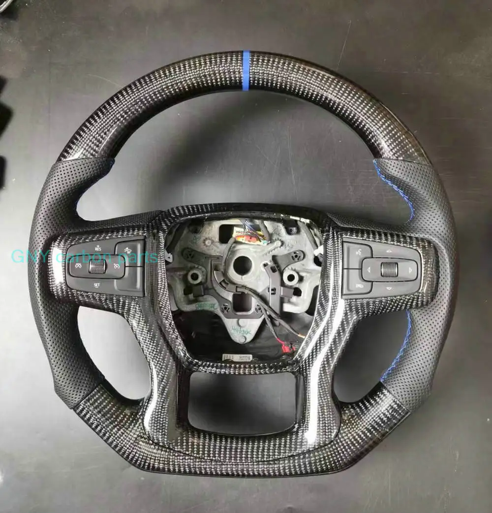 Carbon Fiber/Leather Car Steering Wheel For Chevrolet Silverado