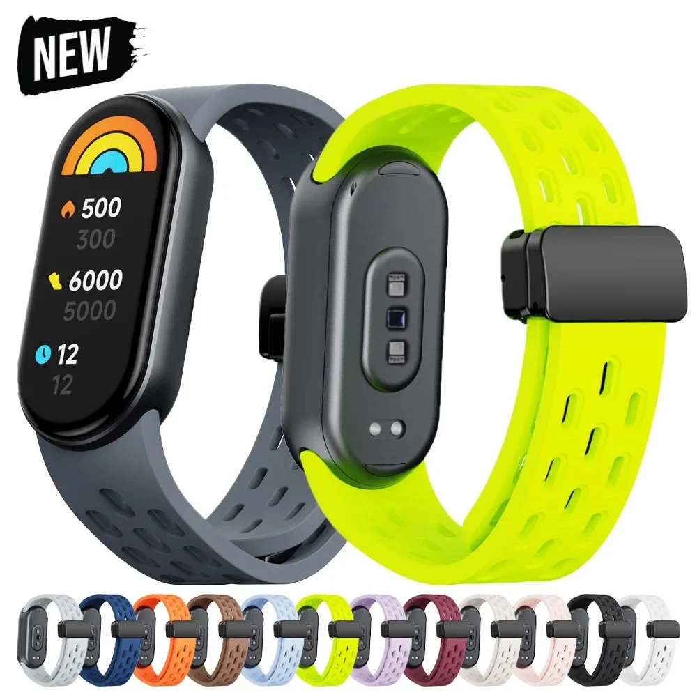 Weiches Silikonarmband für Xiaomi Mi Band 9/8/10 Correa Sportarmband Wasserdichtes Ersatzarmband für Mi Band 8 9 10